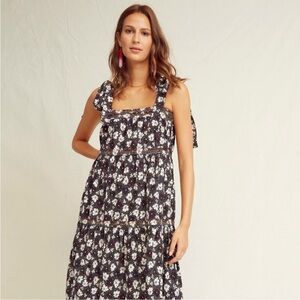 Warm NY Big Love Floral Rainbow Embroidered Tiered Maxi Dress Size 1, Small